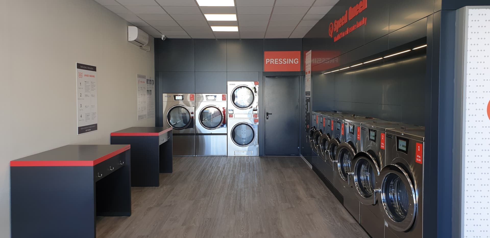 Lave-linge et séchoirs disponibles à la laverie de Perpignan